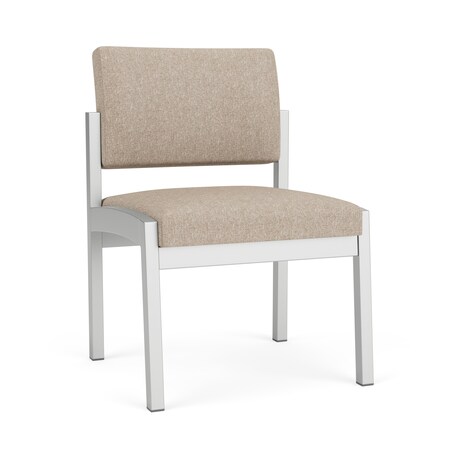 Lesro Lenox Steel Armless Guest Chair, Stone (Beige) Seat, Stone Back, 22.5 W 24.5 L 32 H, No Arms LS1102